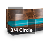 Thumbnail image #1 for JustChair Manufacturing JBSB-WCP-TQ-36-GR3 Three-Quarter Circle Banquette Booth, 3 Corners, Wood-Clad Frame, Upholstered Seat