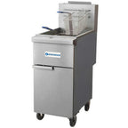 Thumbnail image #1 for USR Brands Standard Range SR-F3-NG Heavy-Duty Floor Fryer, Natural Gas, Millivolt Controls, 40 lb Oil Capacity