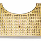 Thumbnail image #5 for Micro Matic USA DP-630DSSPVD-24E Surface-Mount Drip Tray Trough, 24"W x 11"D, Perforated PVD Brass Screen, 8" Cutout for Draft Tower