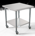 Thumbnail image #4 for KoolMore 30 x 30 Inch 18-Gauge 304 Stainless Steel Corner Work Table with Undershelf and Locking Casters