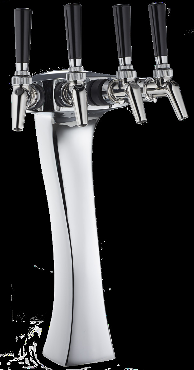 Product image #5 for Panther 4-Faucet Glycol-Cooled Countertop Draft Beer Tower, Polished Chrome