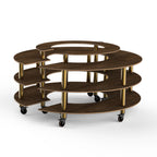 Thumbnail image #1 for Steelite International Mogogo, Modular MGCMSB01WBXW 4-Tier Round Modular Buffet Market Station, Bengali Mango Laminate, 81-1/2"D x 41"H
