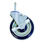 Thumbnail image #1 for New Age C483 Stem Caster, Swivel with Brake, 5-Inch Diameter, Polyurethane Tread, 250-lb Capacity