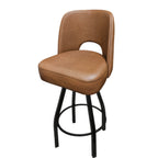 Thumbnail image #2 for Oak Street SL9036 Counter-Height Swivel Bar Stool with Upholstered Cutout Back, Bucket Seat, Black Powder-Coated Frame and Footring