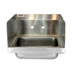 Thumbnail image #1 for SunFab SFHSSS-1715 Wall-Mounted Stainless Steel Hand Sink, 17 x 15 in, 5 in Deep, Gooseneck Faucet, Side Splash