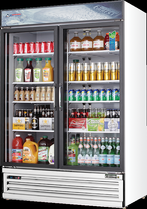 Product image #5 for Everest Refrigeration EMSGR48 Two-Section Reach-In Glass Door Merchandiser Refrigerator