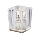 Thumbnail image #2 for Sterno Classic Elegance 80236 Square Clear Glass Liquid Wax Candle Lamp, 4" H x 3" Dia.