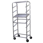 Thumbnail image #1 for GSW USA AAR-0629S Slanted Open-Side Display & Storage Rack, 7-Pan 18" x 26" Capacity, Welded Aluminum, 4 Swivel Casters