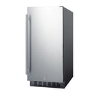 Thumbnail image #1 for Summit Commercial ALR15BSS Undercounter Refrigerator, 1-Section, Solid Stainless Steel Door, Black Exterior, 2.2 cu. ft.