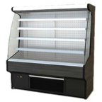 Thumbnail image #1 for RPI Industries Bandit SCRFC6078D Non-Refrigerated Air Screen Pastry Display Case, 60"W x 78"H, 4 Stainless Steel Shelves, LED Canopy Light
