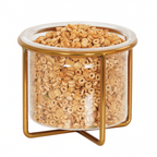 Thumbnail image #1 for Cal-Mil Classic 23822-8-12 Clear Countertop Cereal Jar with Metal Base, 8.25" Diameter x 2.5"H