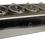 Thumbnail image #1 for Steril-Sil Company LTC-4SW 4-Compartment Stainless Steel Condiment Dispenser with Clear Hinged Lids