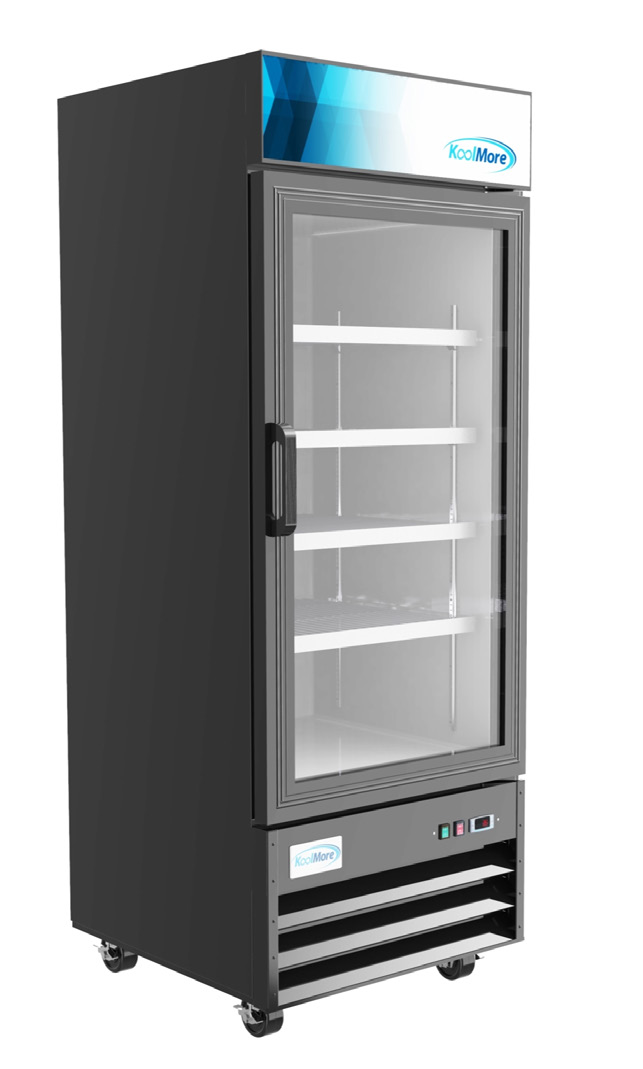 Product image #5 for KoolMore One-Section Glass Door Merchandiser Refrigerator, 23 Cu. Ft., Bottom-Mount, Black