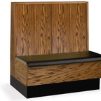 Thumbnail image #1 for JustChair Manufacturing JBS-WPF-48-GR3 Single Custom Booth, 48"H, Wood Frame, Wooden Back, Removable Padded Seat