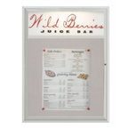 Thumbnail image #1 for AARCO Products Main Street MSC4836H Enclosed Bulletin Board, 36"W x 48"H, Aluminum Frame, Vinyl Surface, Wall-Mounted, Indoor/Outdoor