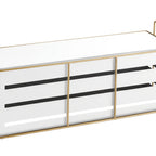Thumbnail image #1 for Cal-Mil Empire 22087-9-15 Rectangular Buffet Riser, 20-1/2"W x 7"D x 9"H, Gold Wire Frame, Sheet Metal, White