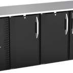Thumbnail image #1 for Victory Refrigeration VBBN72HC-F-B Three-Door Back Bar Refrigerator, Solid Self-Closing Doors, 72"W, Stainless Steel Top, Black Exterior