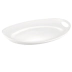 Thumbnail image #1 for CAC China Catering Collection MX-OT16 Porcelain Oval Deep-Rim Tray with 2 Handles, 16 x 11-5/8 x 2-3/8 in 1 Dozen