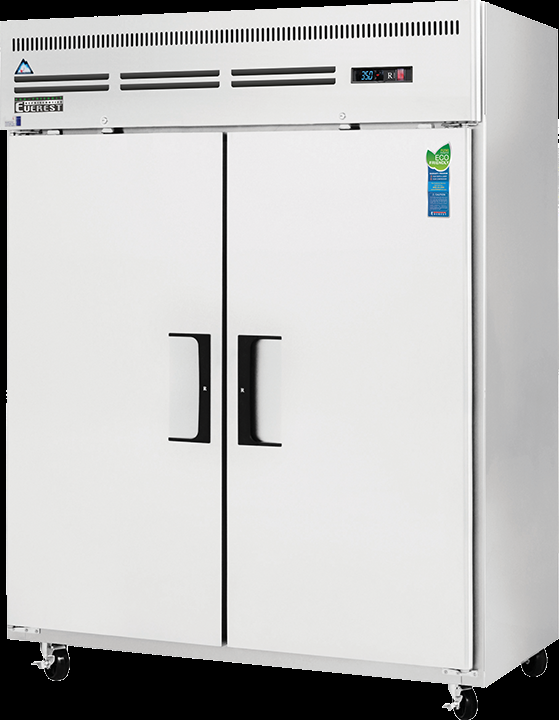 Product image #5 for Everest Refrigeration Two-Section Reach-In Refrigerator, 55.0 Cu. Ft., Top-Mounted Self-Contained, Stainless Steel