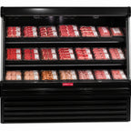 Thumbnail image #1 for Howard-McCray R-OM35E-8L-B-LED Open-Air Refrigerated Merchandiser, 99"W x 60"H, Self-Contained, 2-Tier Lit Shelves, Black