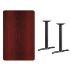 Thumbnail image #2 for Flash Furniture XU-MAHTB-3048-T0522-GG Rectangular Dining Table, 48"W x 30"D, Mahogany Laminate, Black T-Base