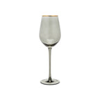 Thumbnail image #1 for Kadra Kitchenware Vikko Decor VD-P13-SM Wine Glass, 13.5 oz., Smoked, Gold Rim Case of 24