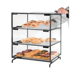 Thumbnail image #1 for Cal-Mil Gourmet PC300-13 3-Tier Dual-Sided Non-Refrigerated Countertop Pastry Display Case, 16"W x 20"D x 23"H, Acrylic & Metal
