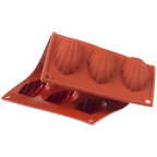 Thumbnail image #2 for JB Prince Silikomart M512 K 9-Cavity Silicone Madeleine Mold, Orange, 12 x 7 in