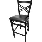 Thumbnail image #1 for Oak Street SL2130-1 Black Metal Bar Stool, Armless Crisscross Back, Footrest, Unspecified Seat