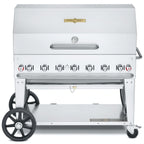 Thumbnail image #1 for Crown Verity Mobile Cooking CV-MCB-48-SI 50/100-RDP Mobile LP Gas Outdoor Charbroiler, 7 Burners, Stainless Steel