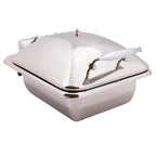 Thumbnail image #1 for Alegacy Foodservice Products Savoir AL1002 Rectangular Induction Chafing Dish, 1/2 Size, 4-1/5 Qt., Stainless Steel, Hinged Cover