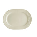 Thumbnail image #1 for CAC China Garden State GAD-93 Porcelain Oblong Platter, 11-3/4" x 8-1/2" x 1", Embossed Rim, Bone White 1 Dozen