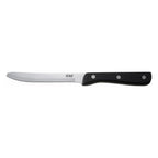 Thumbnail image #1 for CAC China KPSK-50F 5-Inch Round-Tip Forged Stainless Steel Steak Knife with Black Plastic Handle Case of 25 Dozen