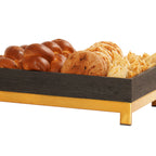 Thumbnail image #1 for Cal-Mil Brooklyn 23603-3-130 Rectangular Metal Buffet Riser Frame, Antique Brass, 12"W x 20"D x 3"H