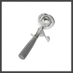 Thumbnail image #1 for Thunder Group SLDS008 4 oz #8 Stainless Steel Disher with Gray Plastic Handle, Thumb Press Case of 36