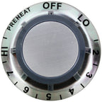 Thumbnail image #1 for AllPoints Foodservice Parts & Supplies Mavrik 221657 Control Knob, Off-Lo-2-3-4-5-6-7-Hi-Preheat, 2-1/2" Dia, 3/16" D-Stem