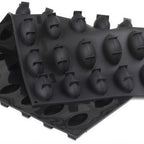 Thumbnail image #1 for JB Prince Pavoni M619 C Flexible Silicone Quenelle Mold, 49 Compartments, Black, 1 oz. Each, 23-1/2 x 15-3/4 in.