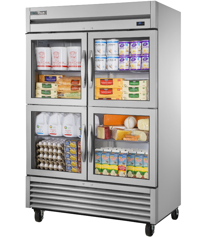 Product image #5 for True 2-Section Reach-In Refrigerator with 4 Framed Glass Half Doors, Bottom-Mounted R290