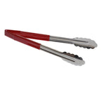Thumbnail image #1 for TableCraft Products 3712REU 12-Inch One-Piece Vinyl-Coated Spring Steel Tongs, Red Case of 12