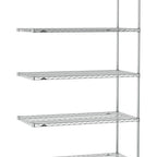Thumbnail image #1 for Metro Super Erecta SE-2430C-86-A5 Wire Add-On Shelving Unit, 30"W x 21"D x 86"H, Chrome, 5 Shelves