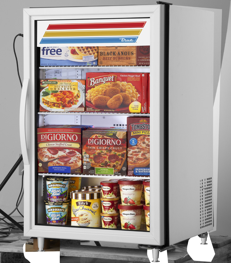 Product image #5 for True Countertop Glass Door Freezer Merchandiser, 1 Door, 3 Shelves, -10°F