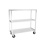 Thumbnail image #1 for Winholt Equipment ALMCS-60-324 Mobile Aluminum Cooler Shelving, Tubular, 24" x 60", 3 Shelves, 60" High