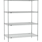Thumbnail image #1 for Metro Super Erecta SE-2460C-63-S4 Wire Stationary Starter Shelving Unit, 60"W x 24"D x 63"H, Chrome, 4 Shelves