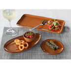 Thumbnail image #2 for International Tableware Luna LU-8-TA 9-Inch Round Stoneware Plate, Terracotta Reactive Glaze 1 Dozen