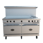 Thumbnail image #1 for Royal Range of California Electric Series RRE-2GT48 60-Inch Electric Restaurant Range with 2 Hotplates, 48-Inch Griddle & 2 Standard Ovens