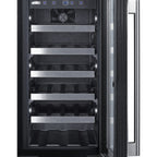 Thumbnail image #2 for Summit Commercial ALWC15CSS 23-Bottle Commercial Wine Cooler, Stainless Steel Exterior, Reversible Glass Door