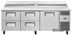 Thumbnail image #7 for True 93.5-Inch Self-Contained Refrigerated Pizza Prep Table with 1 Door and 4 Drawers