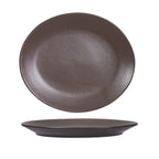 Thumbnail image #1 for Tuxton China Zion VNH-114 Porcelain Platter, 11-1/2", Round, Coupe Rim, Matte Brown 1 Dozen