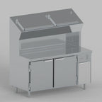 Thumbnail image #1 for EMI Industries PTMAX6233R Refrigerated Pizza Prep Table, 62"W x 33"D x 66"H, 2 Doors, 14-Pan Capacity, Remote Refrigeration