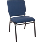 Thumbnail image #1 for Flash Furniture SEPCHT185-101 Stackable Chair, Navy Fabric Upholstered Seat and Back, Steel Frame